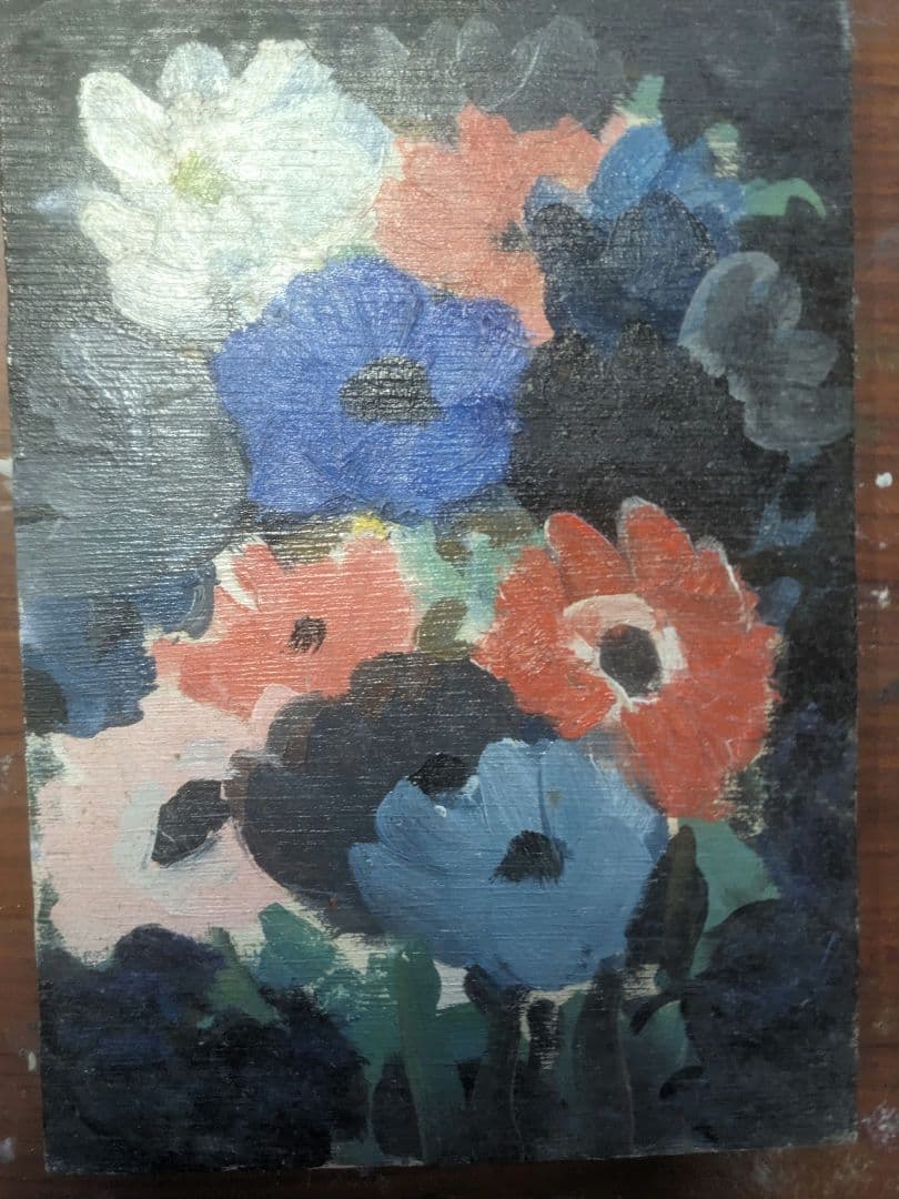 花アネモネ３号油彩画