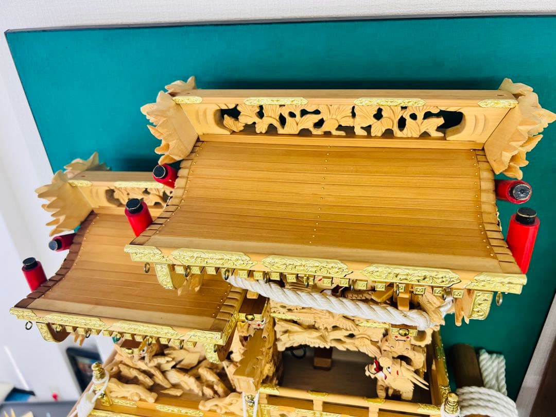 だんじり　半身　模型　飾り付き