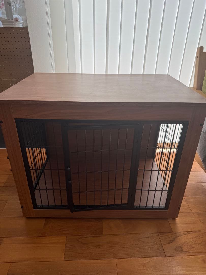 【ほぼ新品】犬用ケージ ブラウン Mサイズ 2ドア