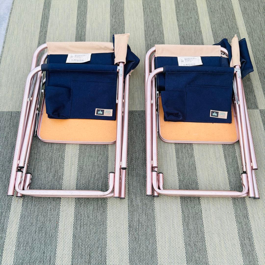 LOGOS アウトドアチェア 2セット テーブル付　ポケット　便利