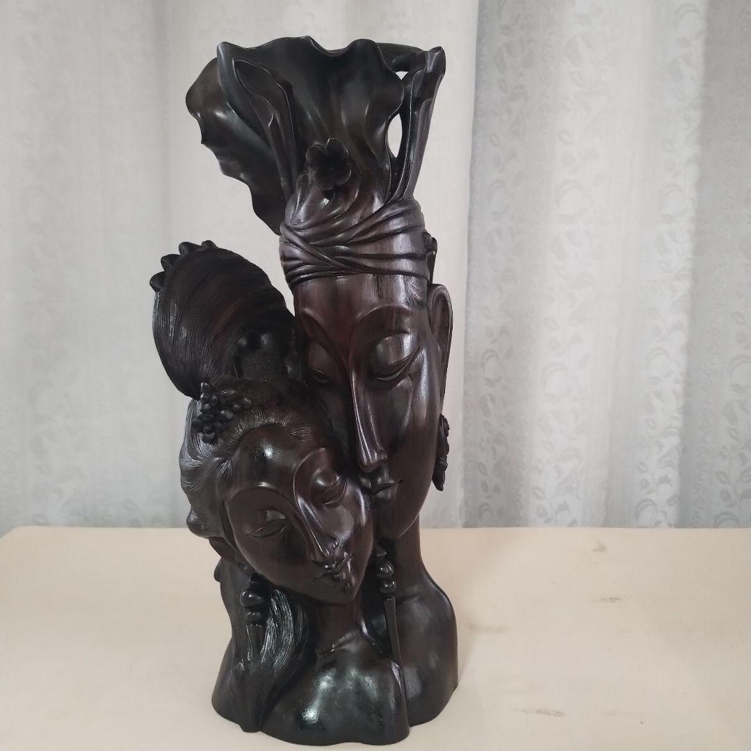 バリ島の伝統工芸品　黒檀バリ人形