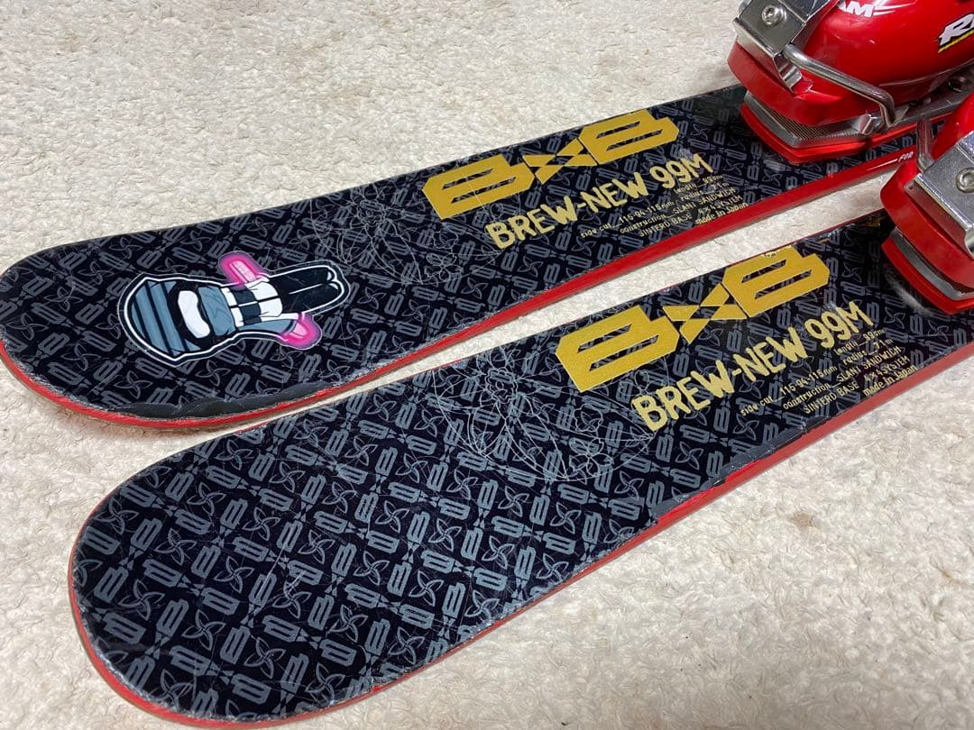 b×bショートスキー　99cm ブーツレグザム24cmショートスキーセット中古