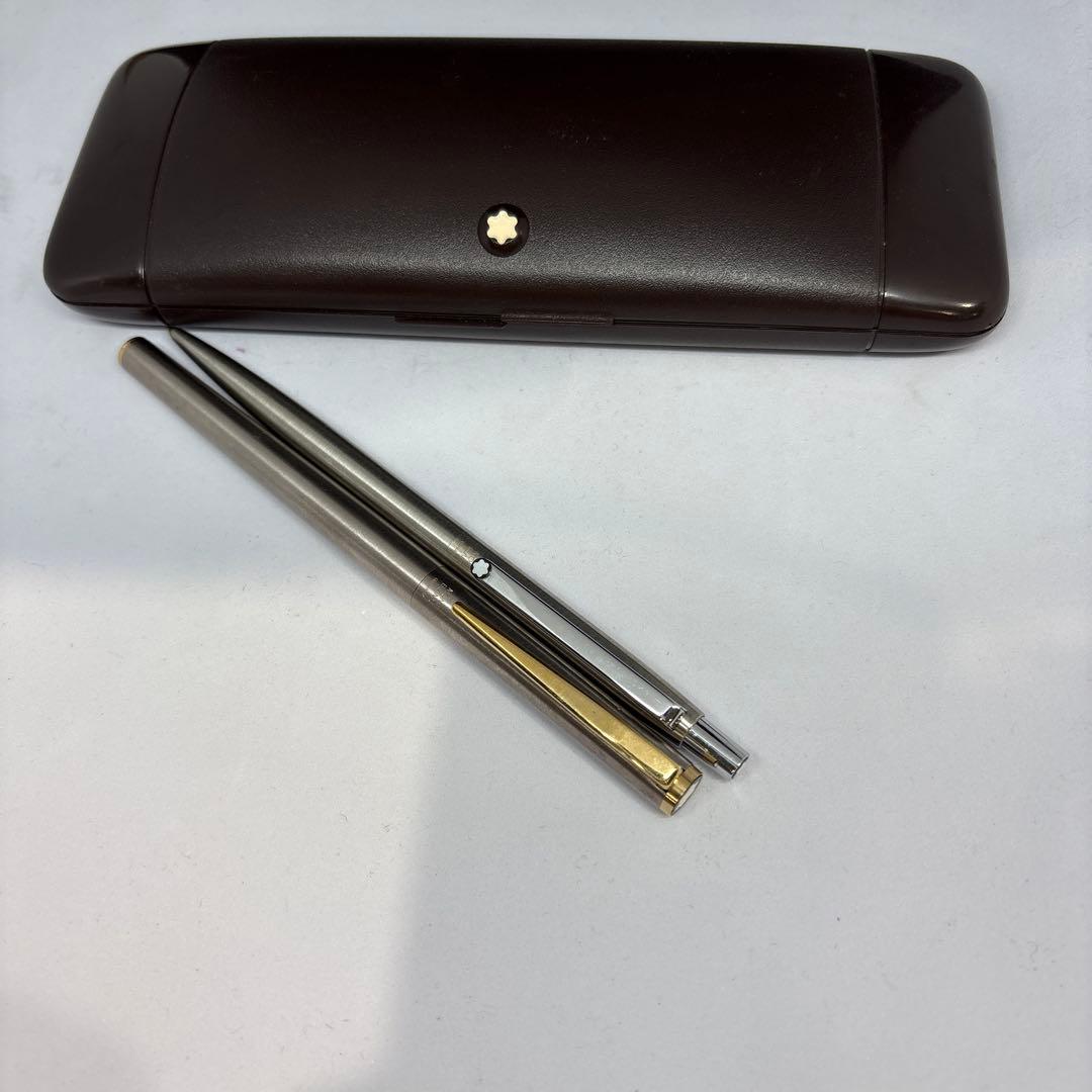 モンブランブラウンケース付きボールペン・万年筆2本セット14k