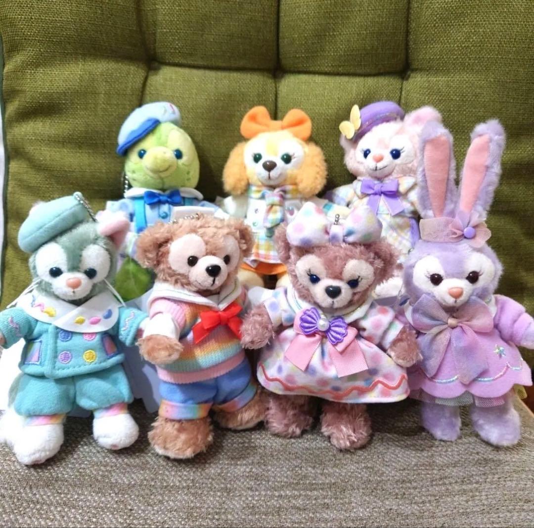 ダッフィー　ぬいぐるみバッジ全7点　ハートフェルトレターズオブフレンドシップ