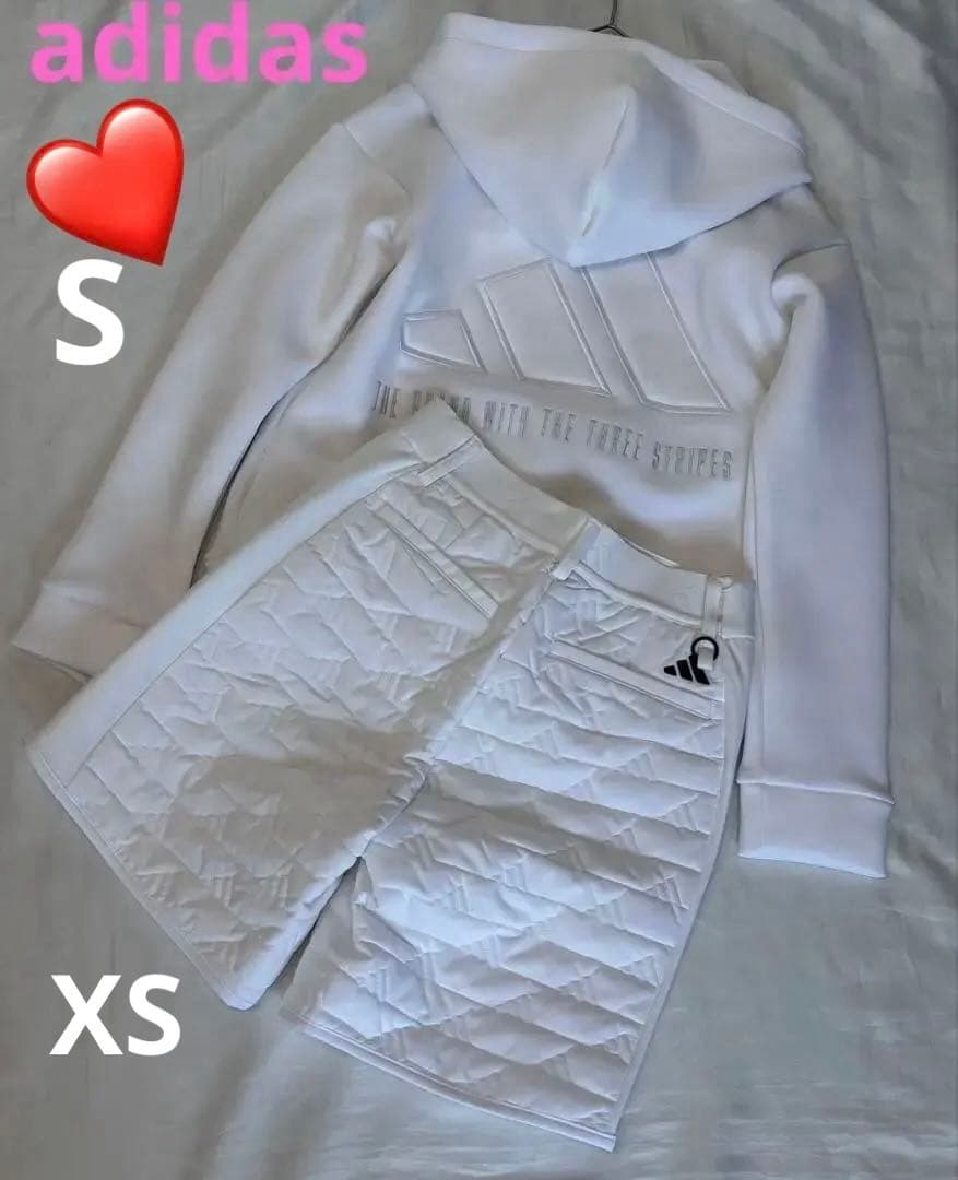 未使用adidas ダンボールニットフーディー　キルティングハーフパンツ