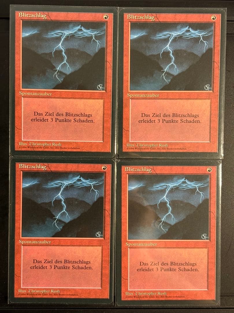 MTG 稲妻　ドイツ語　4枚セット　黒枠