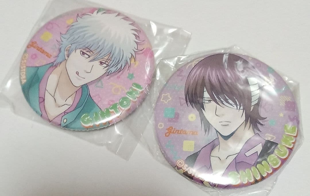 銀魂　レトロポップ　缶バッジ　坂田銀時　高杉晋助