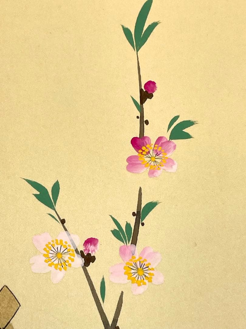 長谷川清堂 「雛之図」 肉筆 ひな祭り 立雛 日本画 掛け軸 掛軸 茶掛 絵画