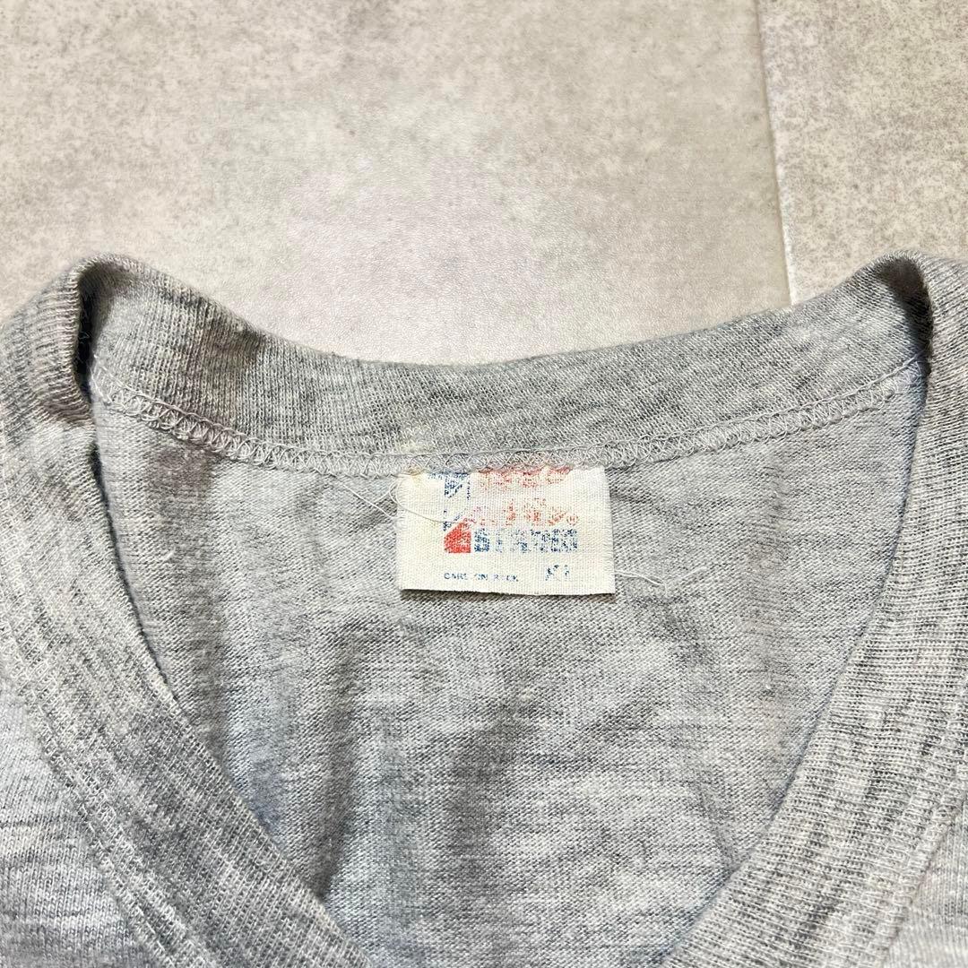 80s 初頭 Illinois フットボールT XL グレー USA製