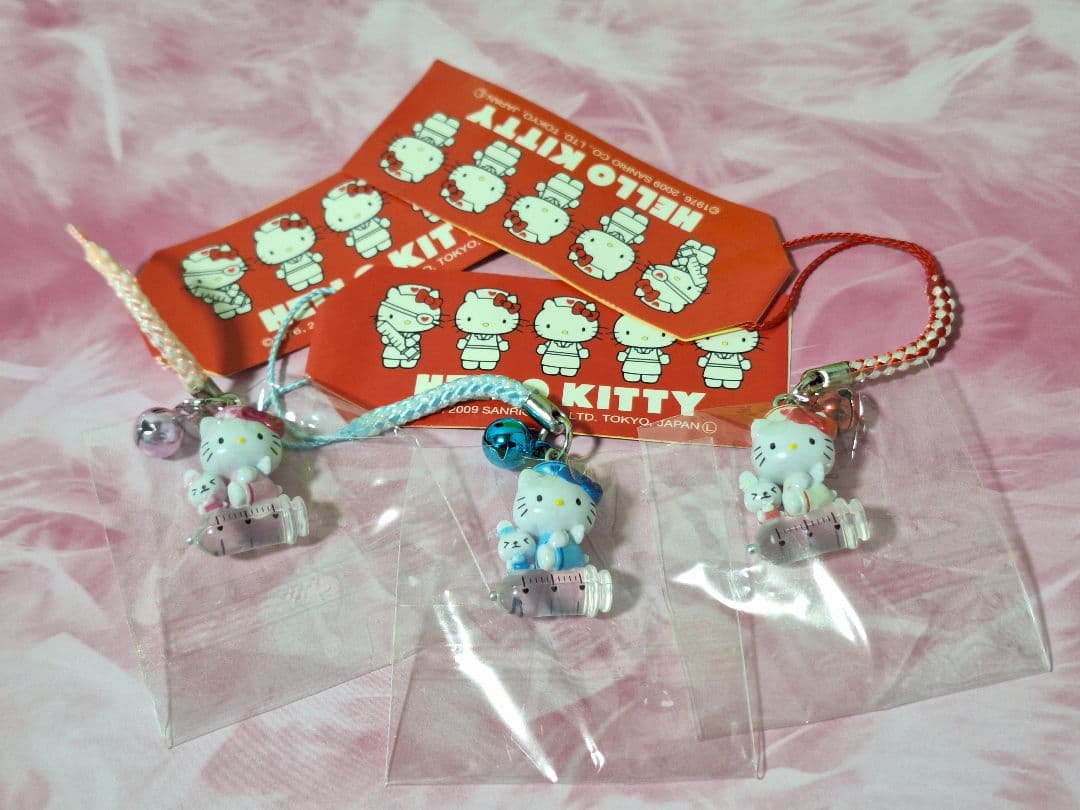 ナース✩2009✩エンジャェル✩3種✩注射✩限定キティ✩根付け✩ご当地キティ