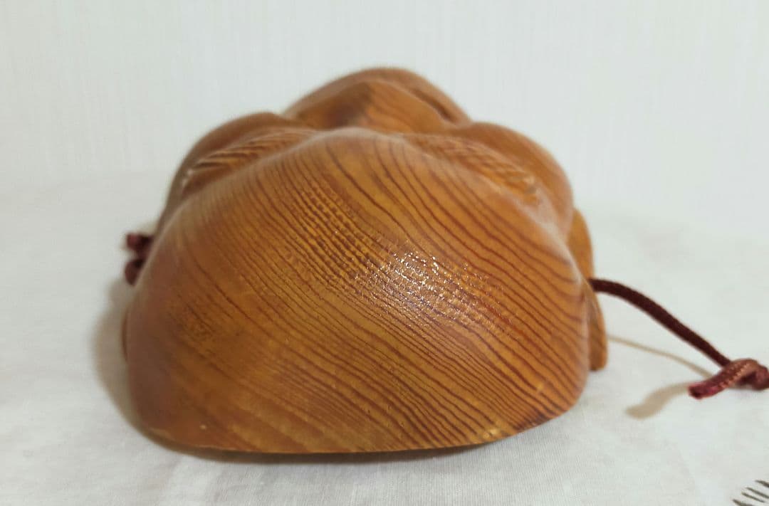 セール　天然木　木彫り神楽能面　飾面