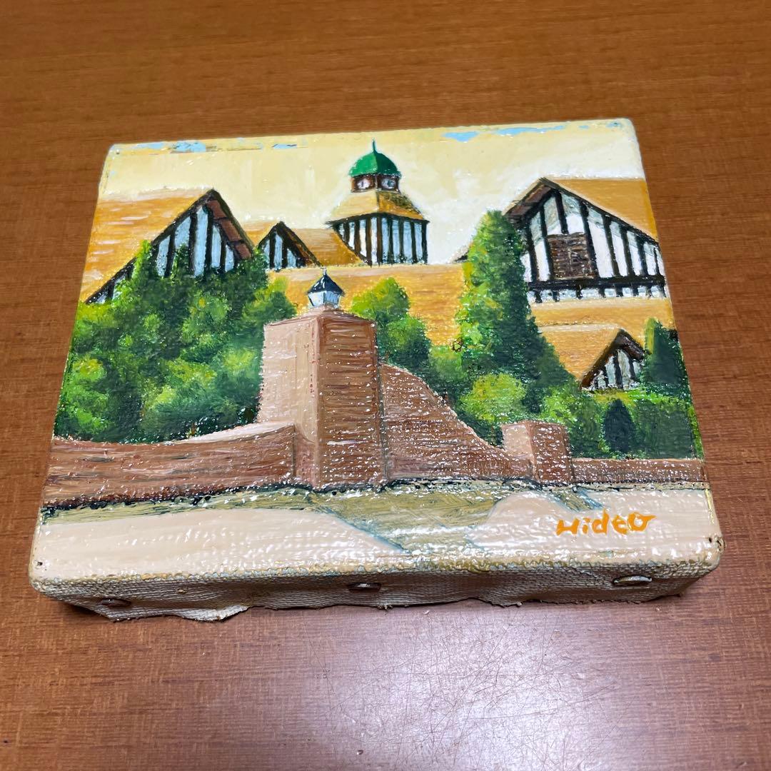 田中秀穎 作 油絵ミニサイズ 木製フレーム付き