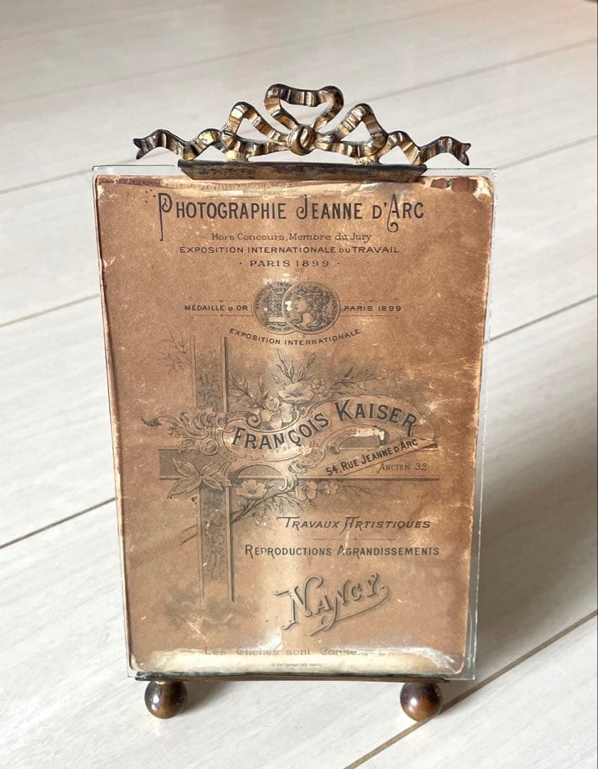 フランスアンティーク フォトフレーム　ガーランド装飾　フォトカード