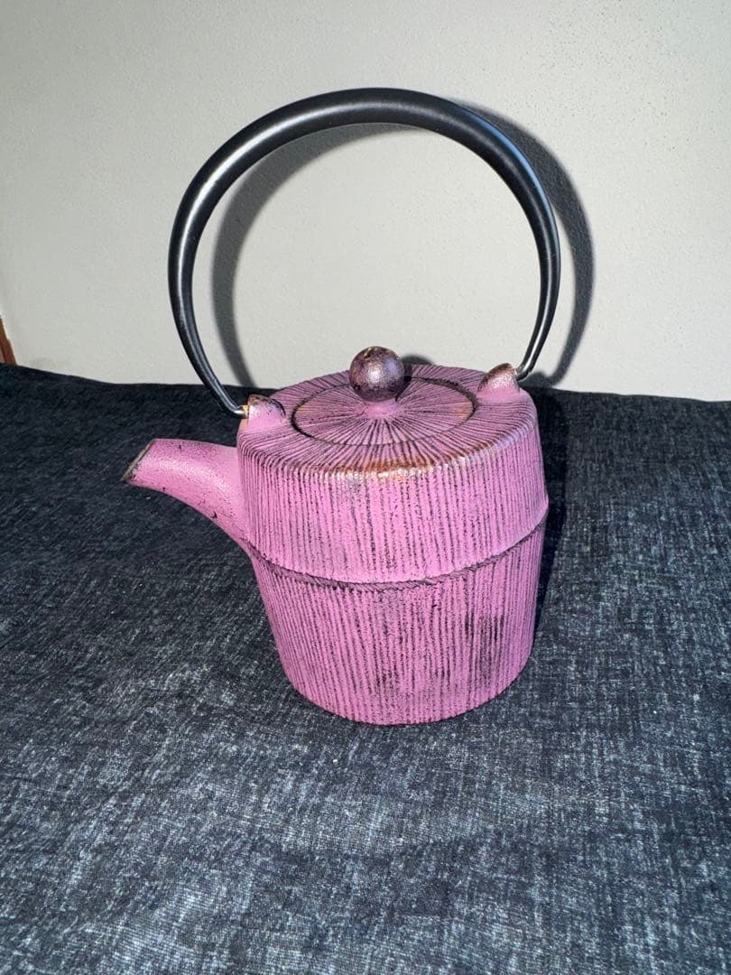 藍花　南部鉄瓶 450ml 岩鋳　ダークパープル