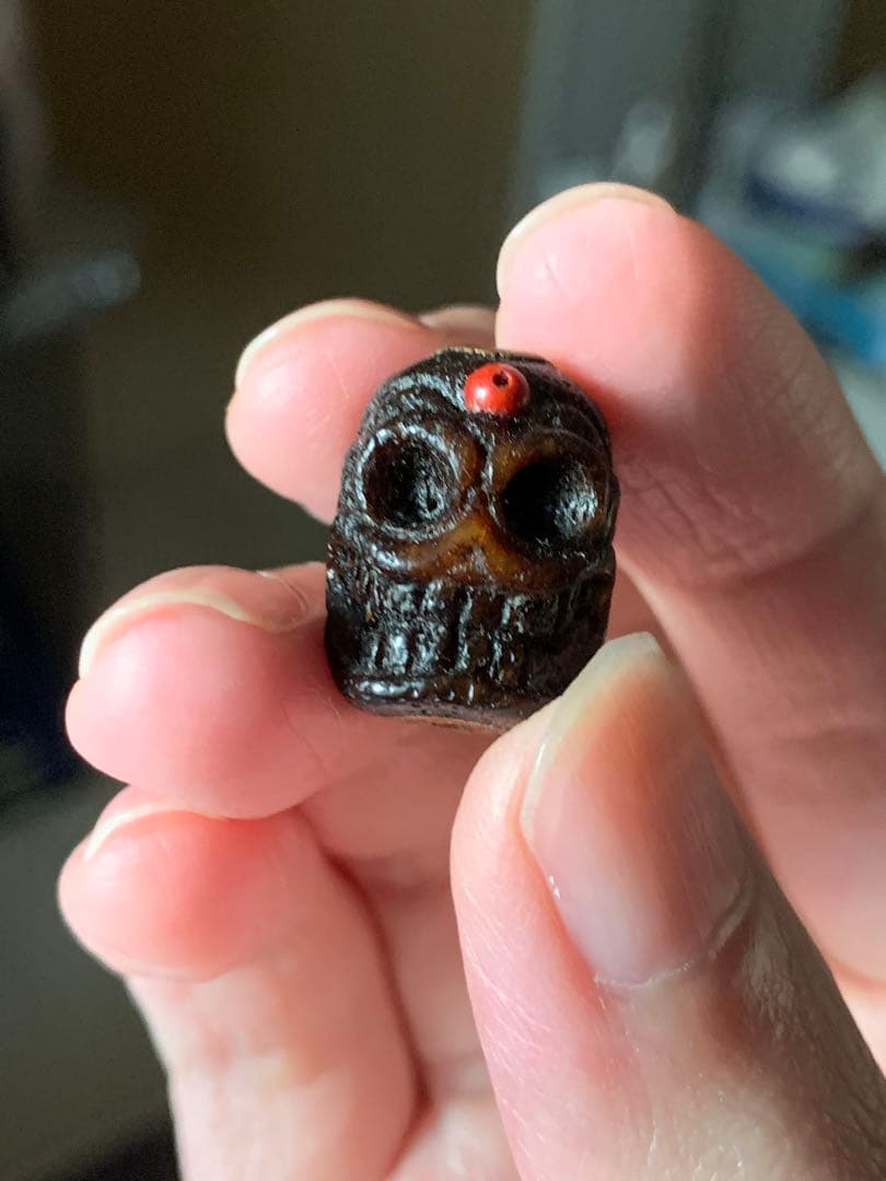 呪物　カパラ　チベット　カパーラ　頭蓋骨　数珠　根付　クマントーン　プラクルアン