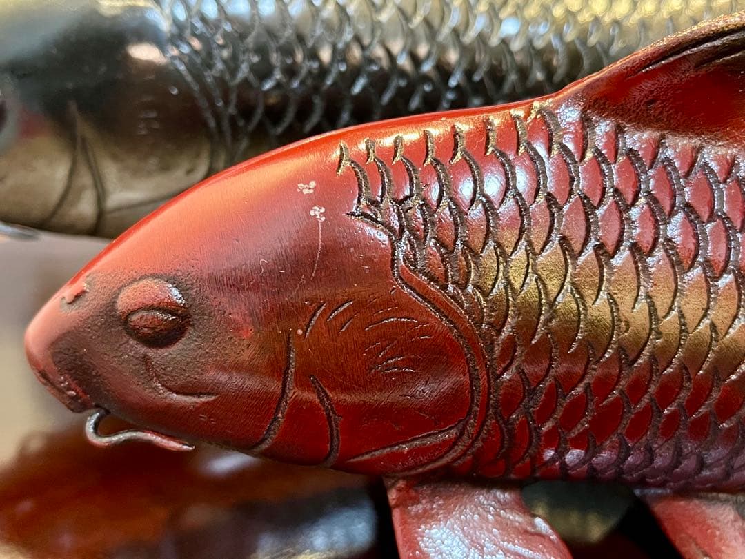 大双鯉　高級美術工芸品　置物