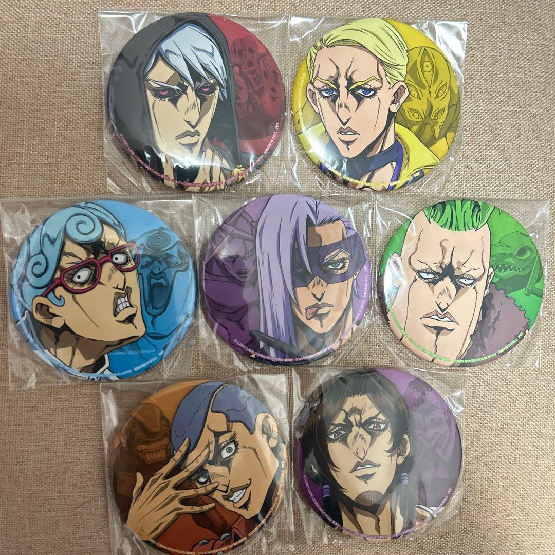 ジョジョの奇妙な冒険　黄金の風　缶バッジ　「覚悟」とは　暗殺者チーム　7種セット