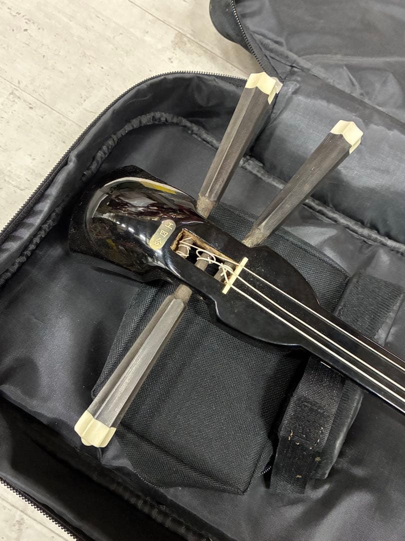 B0105）沖縄三線 蛇三線 人工皮 蛇柄 三味線 和楽器 ケースおまけ