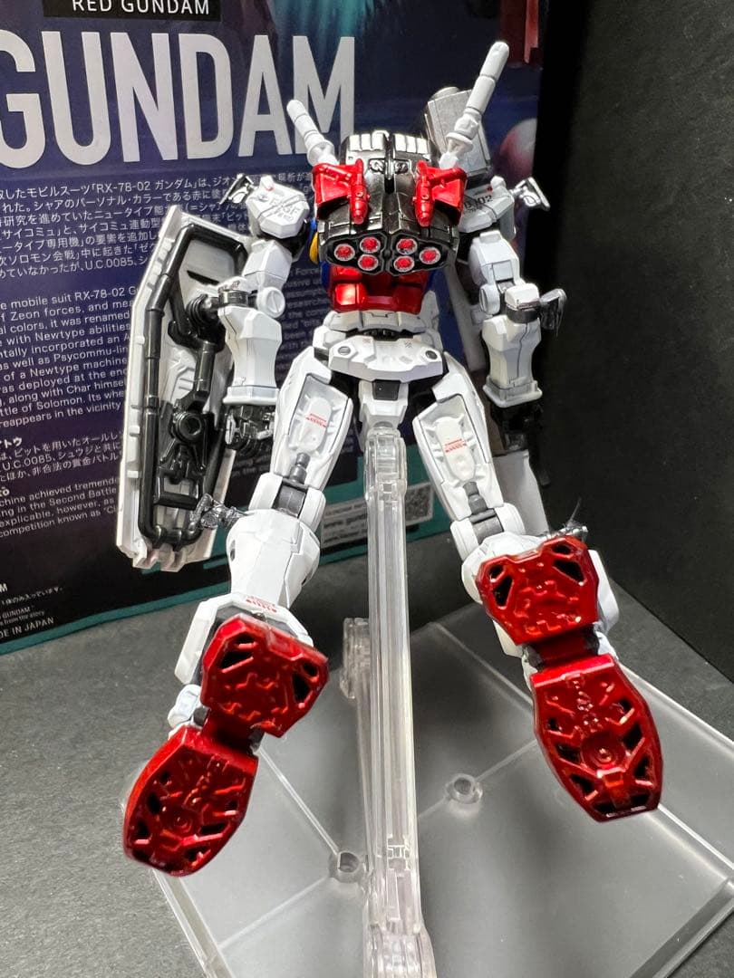2機セット　HG 赤いガンダム(ビット6基)白いガンダム全塗装 完成品