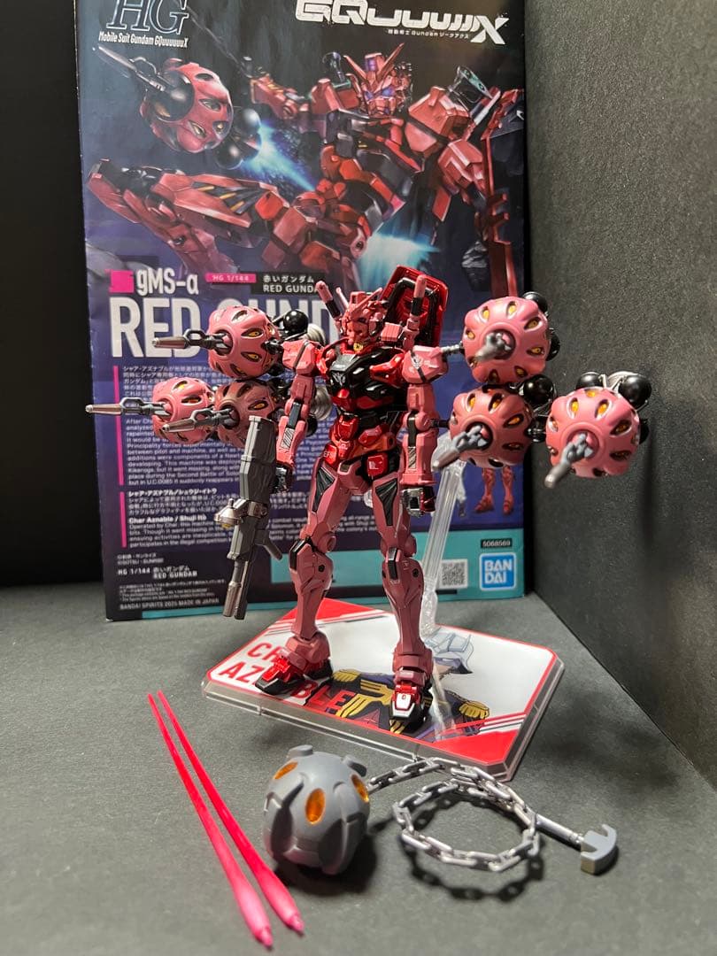 2機セット　HG 赤いガンダム(ビット6基)白いガンダム全塗装 完成品