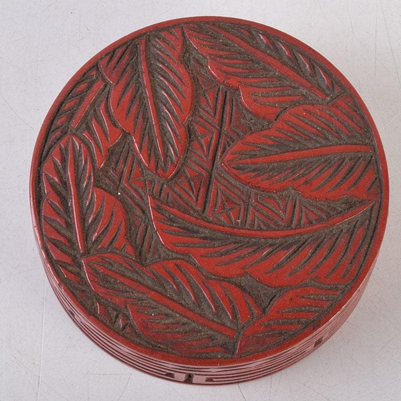 茶道具　漆塗　堆朱香合　仕覆付　C　8668