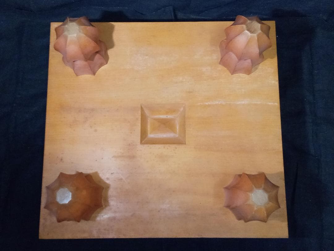 C*g様 足付き碁盤 6.25寸 厚さ18.8㎝ 天地柾 桐箱付 M1441 脚