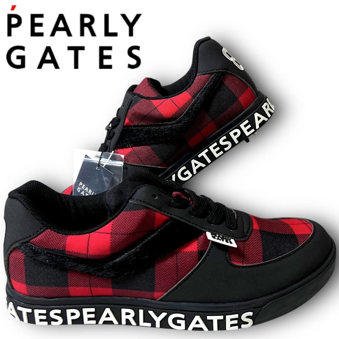 25cm パーリーゲイツ バッファローチェックゴルフシューズ ユニセックスモデル