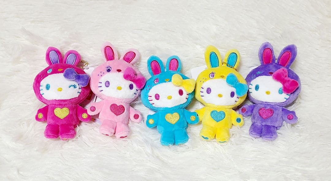 ハローキティ❤50周年記念アニバーサリーマーケット カラフルバニー5個セット