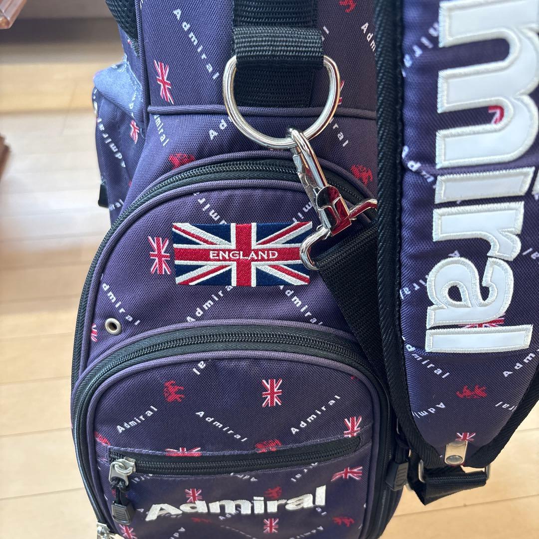 ゴルフバッグ　アドミナル　紺色　裏地赤