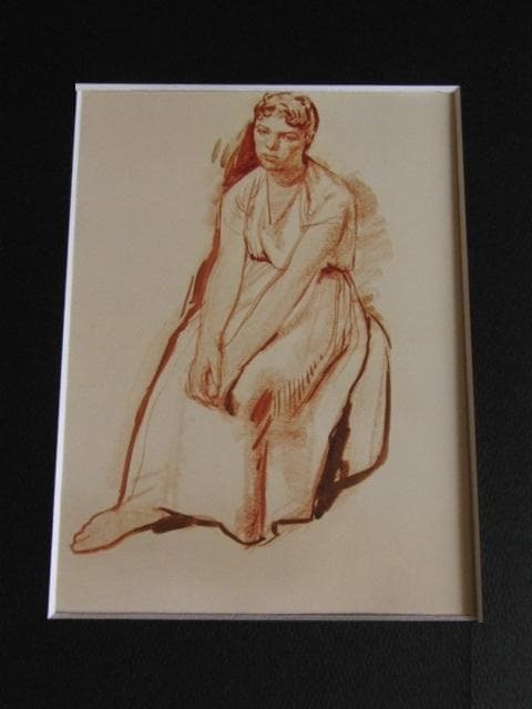 小磯良平、【 婦人】、希少な限定額装用画集画、新品高級額 額装付、状態良好