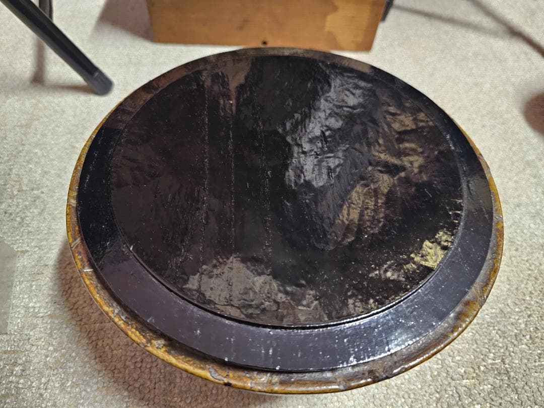 叩き黒唐津 水差し 貝伏目跡 お茶道具 古唐津