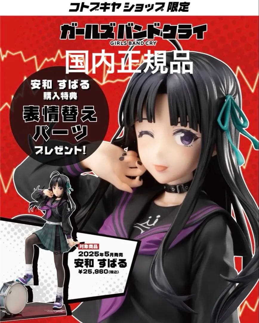 安和すばる 1/7スケール フィギュア ガールズバンドクライ 表情替えパーツ