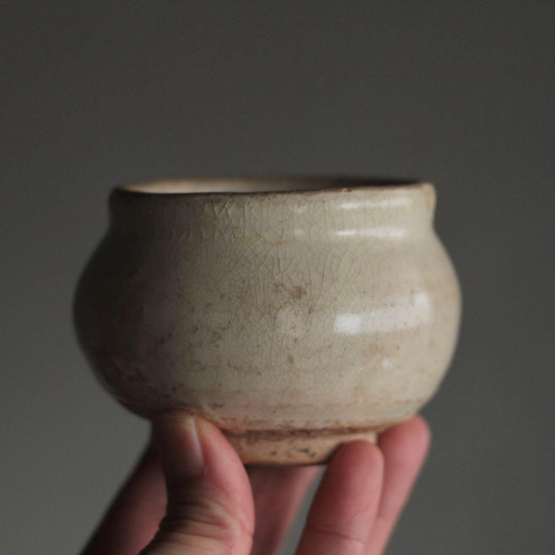 中国 白化粧土 小壺 茶碗 中国美術 古美術 古道具 アンティーク 茶道具