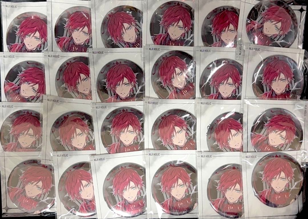 【NIJI HOLIC】 ビッグ箔押し缶バッジ(ローレン・イロアス)×24個