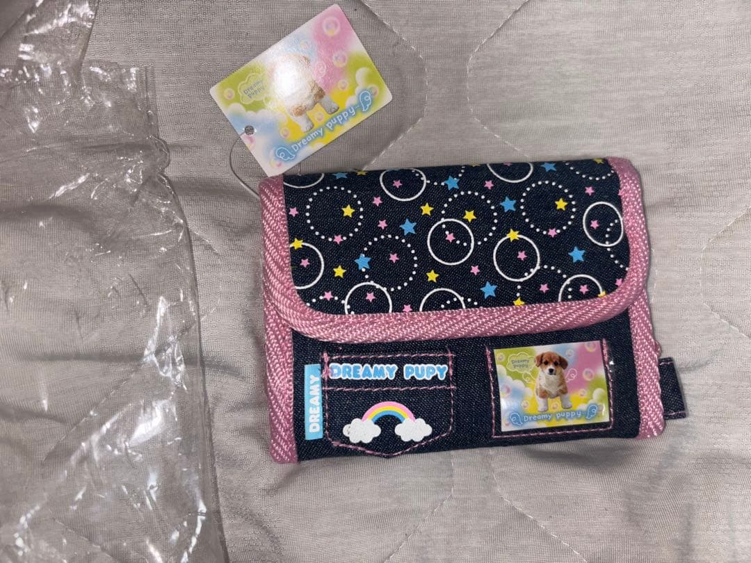 【未使用】財布　平成　Y2K デニム　パピオン　DREAMY PUPPY 当時物