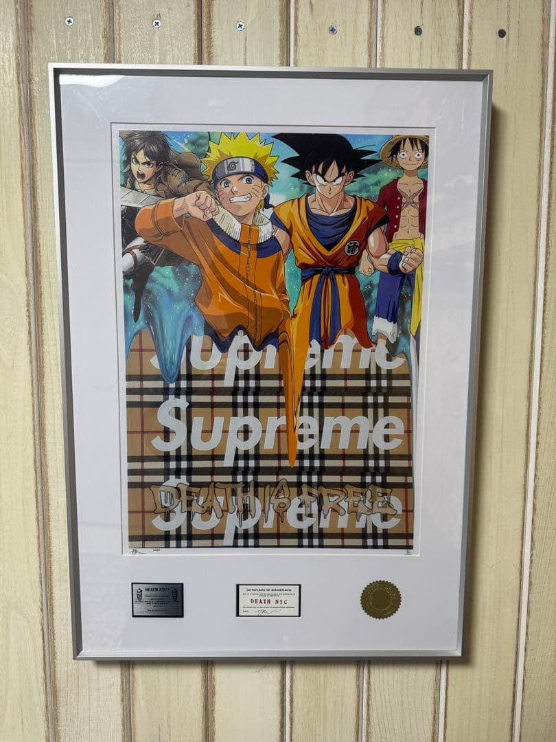 DEATH NYC 額付き 世界限定100枚 ポス ターナルトx孫悟空xルフィ