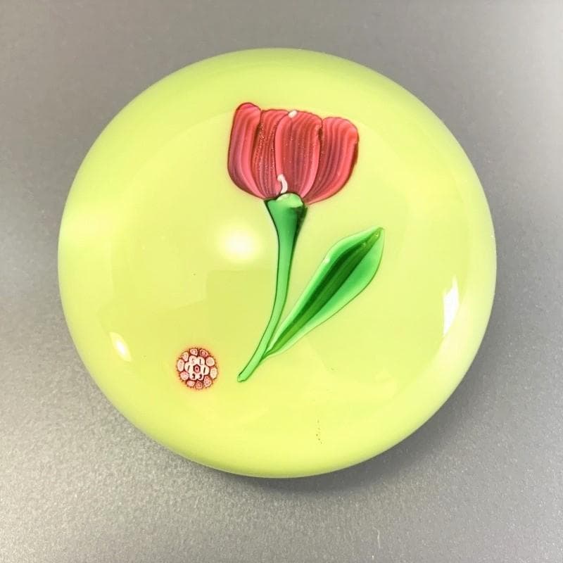 希少 SAINT LOUIS サンルイ クリスタルペーパーウェイト チューリップ