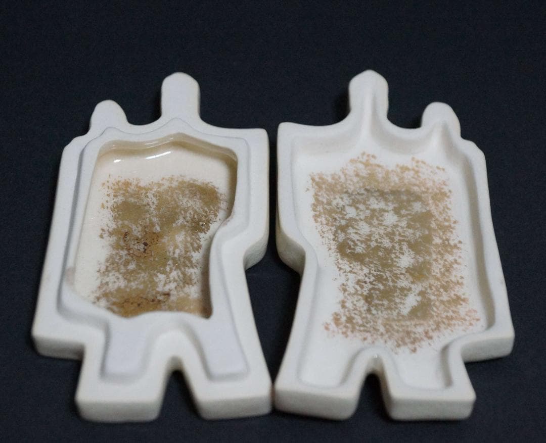 茶道具 粟田焼 岡田佳山作 色絵立雛香合 共箱★美品★