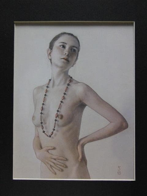 高塚省吾、【木の実のネックレス】、希少な額装用画集より、新品額装付、状態良好