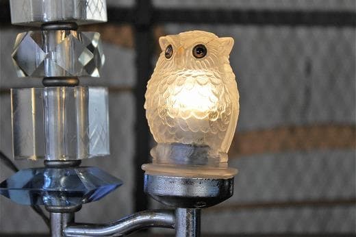 品番　a-0319 電気スタンド　梟　レトロ　アンティーク　照明　灯り　ふくろう