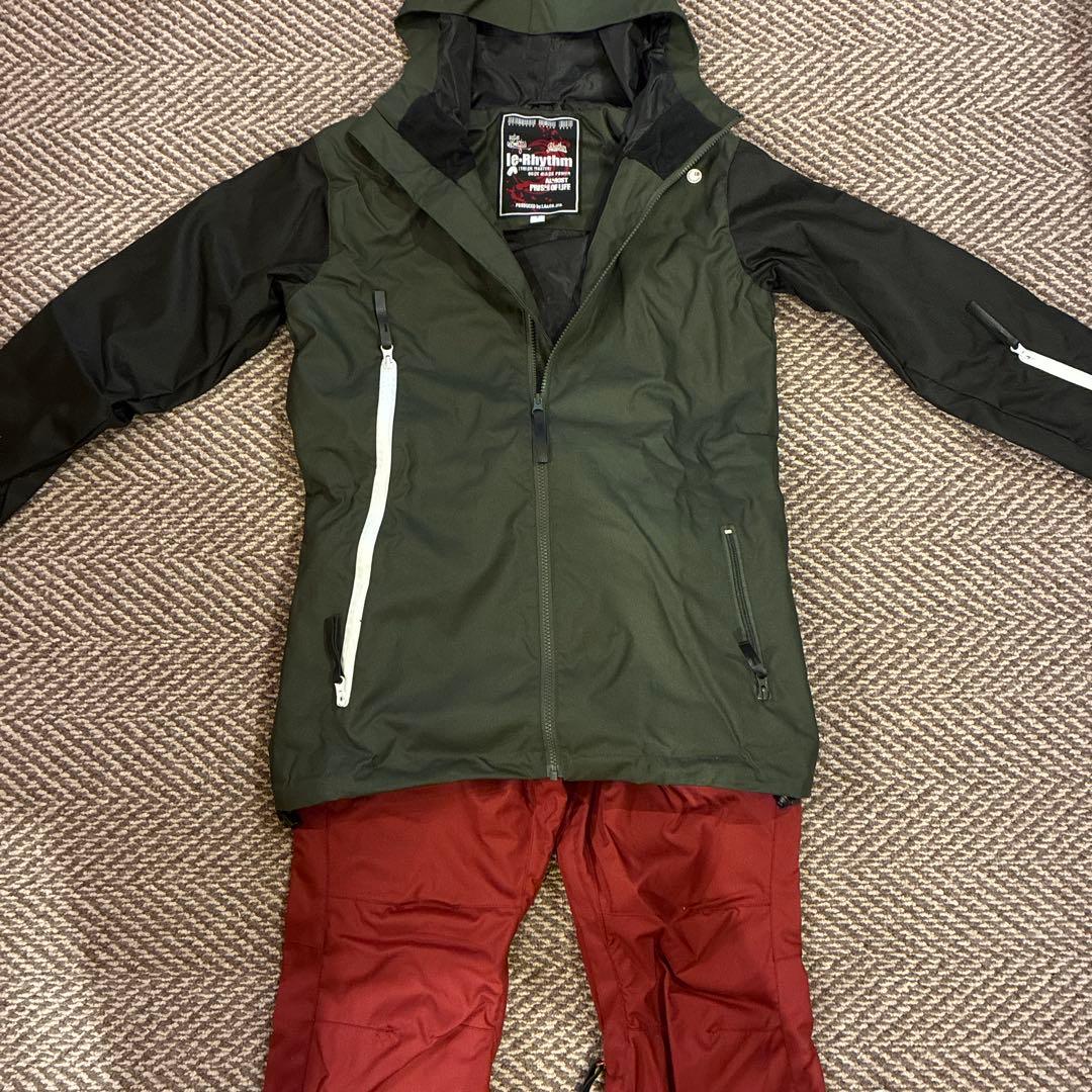 le-Rhythm /スノボ上下セットS /カーキ×ブラック