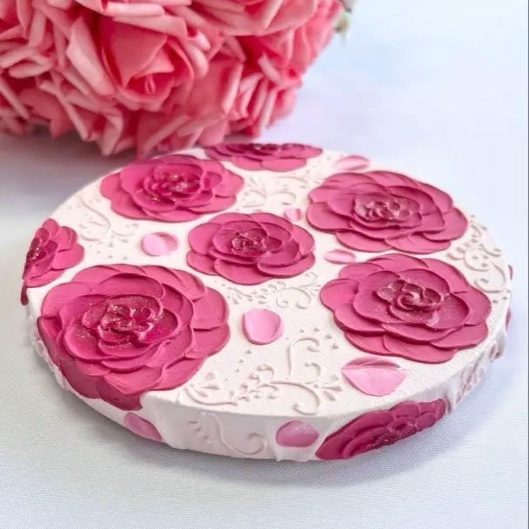 melia テクスチャーアート　絵画　インテリアアート　花　立体　絵　　花の絵