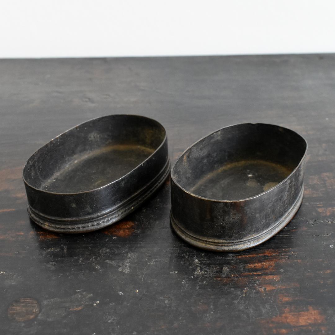 タイ北部ラーンナー美術 19世紀 青銅製 蓋付蒟醤容器 ケース/古銅/民藝/民芸