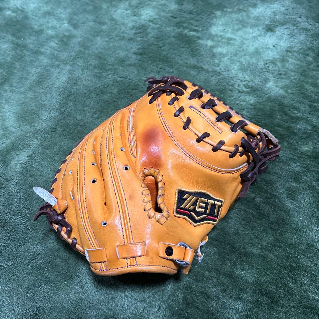 ZETT 硬式用グローブ 日本製 オレンジ