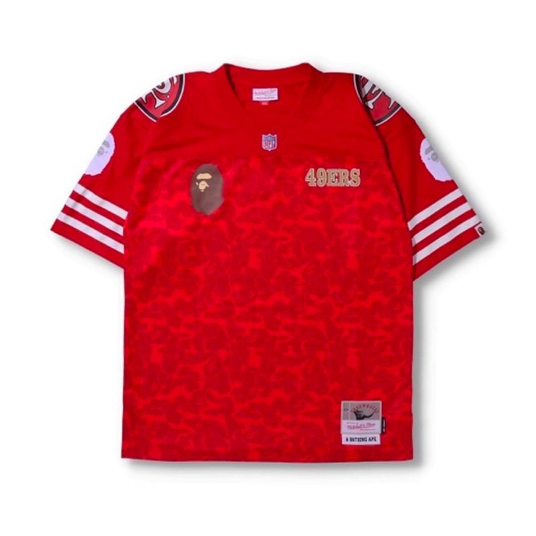 【バミキ】A BATHING APE 49ERS アメフトゲームシャツ