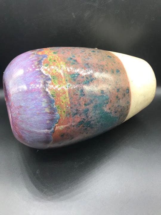 中国唐朝古玩，海鼠釉花瓶高約24.5cm