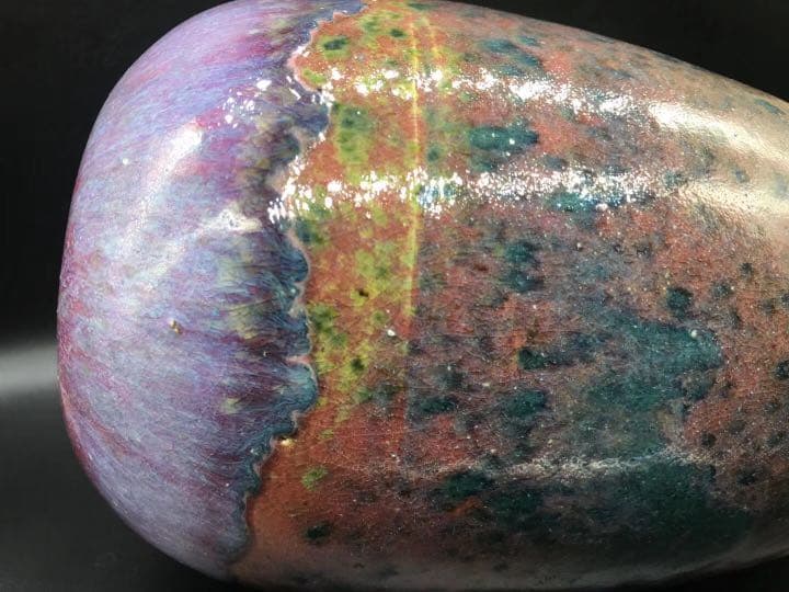 中国唐朝古玩，海鼠釉花瓶高約24.5cm