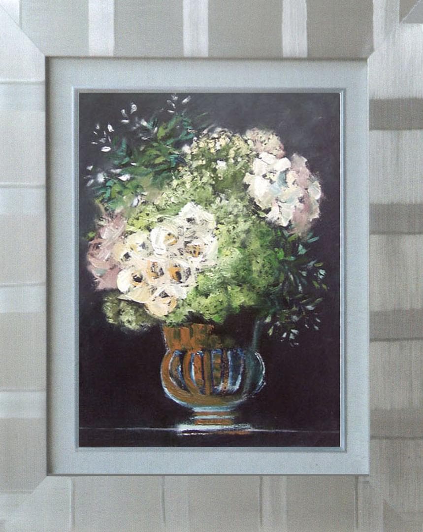 油絵 菅家令子 絵 絵画 インテリア uF6-111402 花