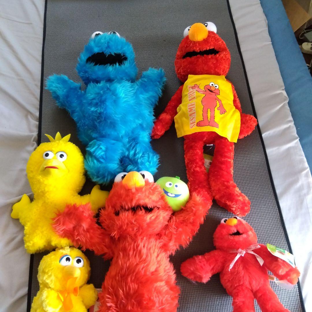 セサミストリートぬいぐるみ6体　内黄色バード2体はハンドパペット