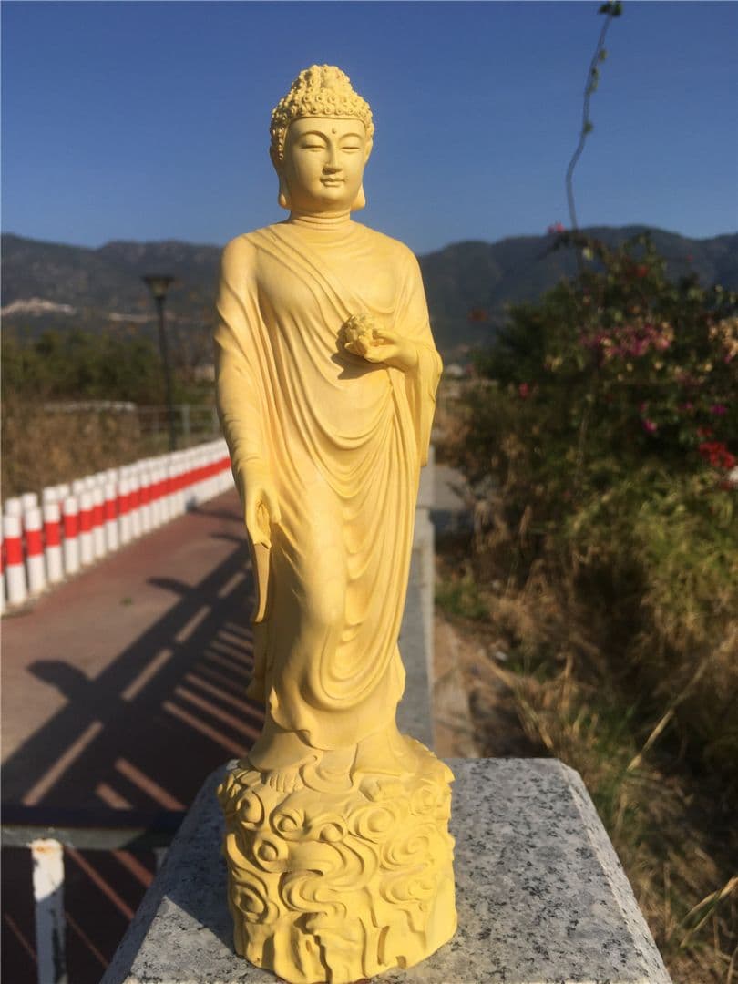 高級ポプラ木材 仏教美術 仏像 精密彫刻 仏像 手製 木彫仏像 大日如来駅像